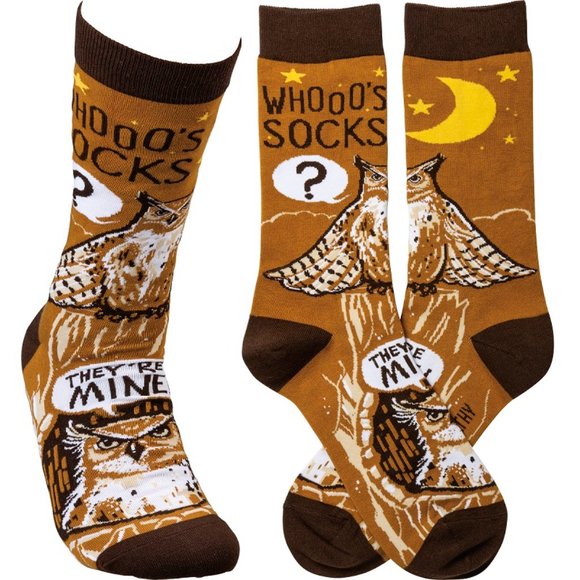 Primitives by Kathy Novelty Socks - Whooo's Socks - Picture 2 of 2